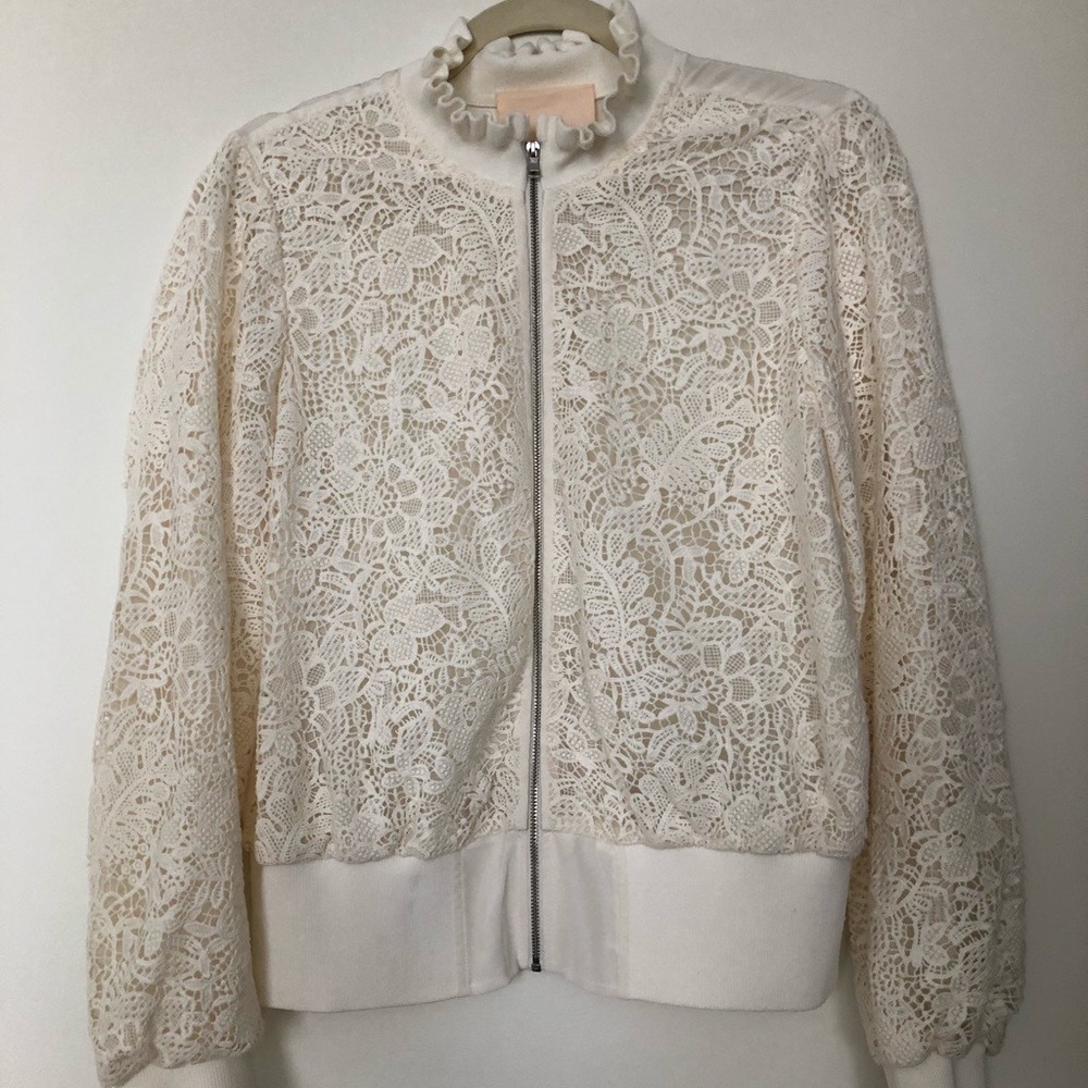 NWOT Rebecca Taylor Lace Bomber Jacket